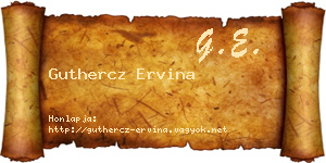 Guthercz Ervina névjegykártya